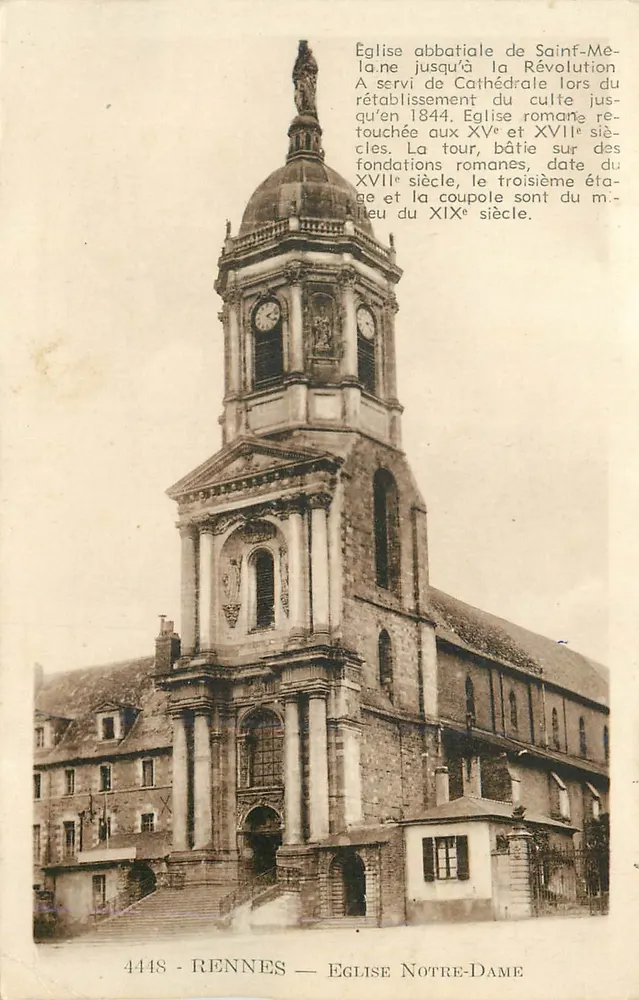 Rennes — Igreja de Nossa Senhora — Igreja Abbatial de Saint-Melaine - Frente