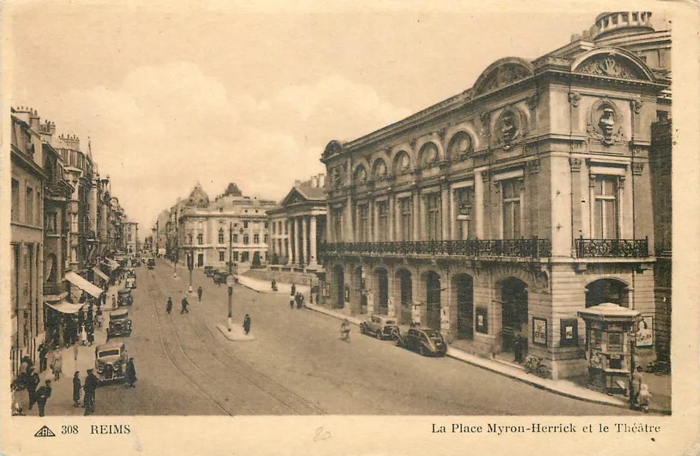 Platz Myron-Herrick und das Theater — REIMS — Serie 308 - Vorderseite