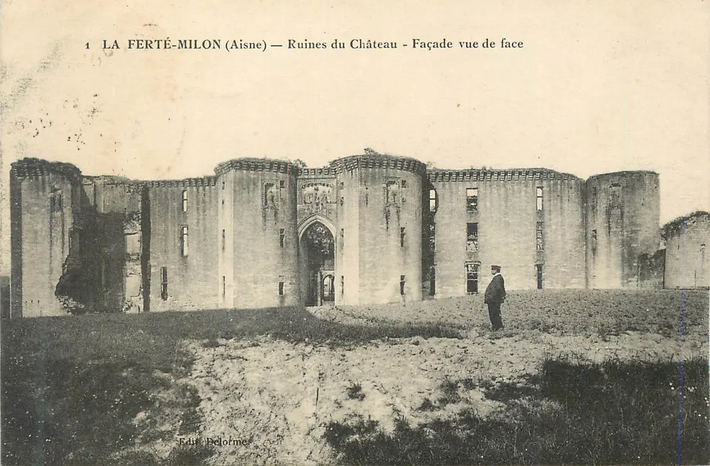 La Ferté-Milon (Aisne) — Ruinen des Schlosses — Frontalansicht — Verlag Bélofme - Vorderseite