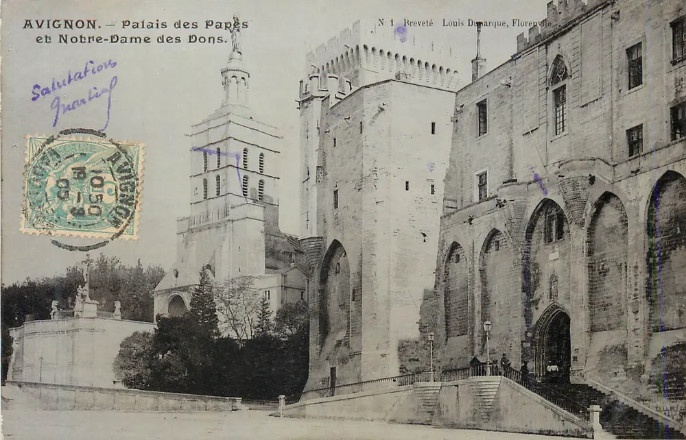 Avignon — Palast der Päpste und Notre-Dame des Dons — Louis Deparque, Florenville, N° 1 - Vorderseite