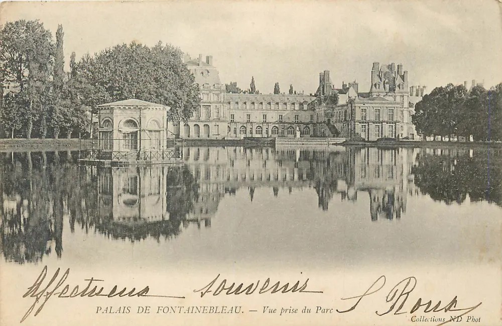 Schloss Fontainebleau — Blick vom Park — Collections ND Phot - Vorderseite