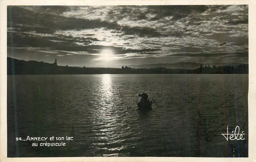 Annecy e seu lago — ao entardecer — Jélé - Frente