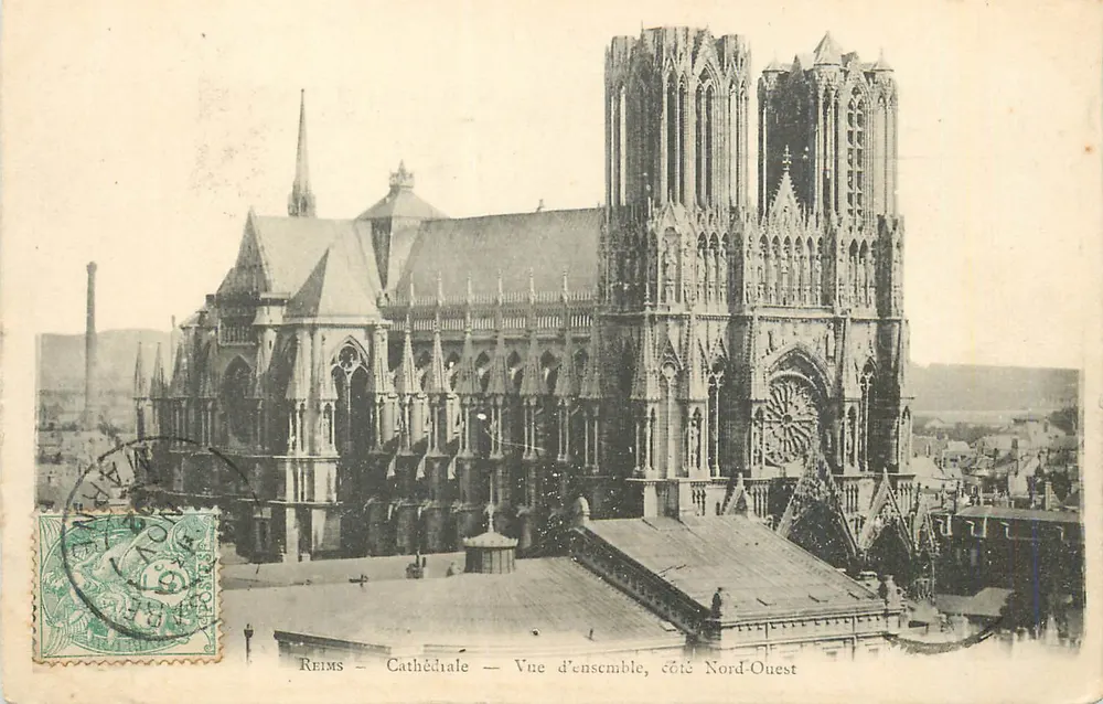 Reims - Kathedrale - Überblick, Nordwestseite - Vorderseite