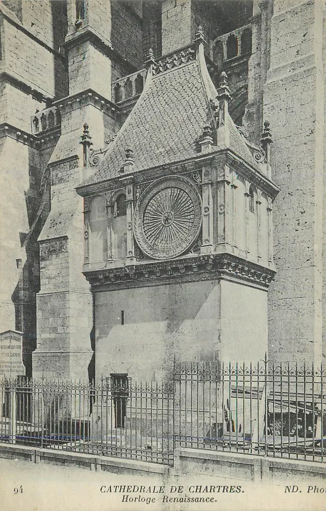 Cattedrale di Chartres — Orologio Rinascimentale — ND. Foto - Recto
