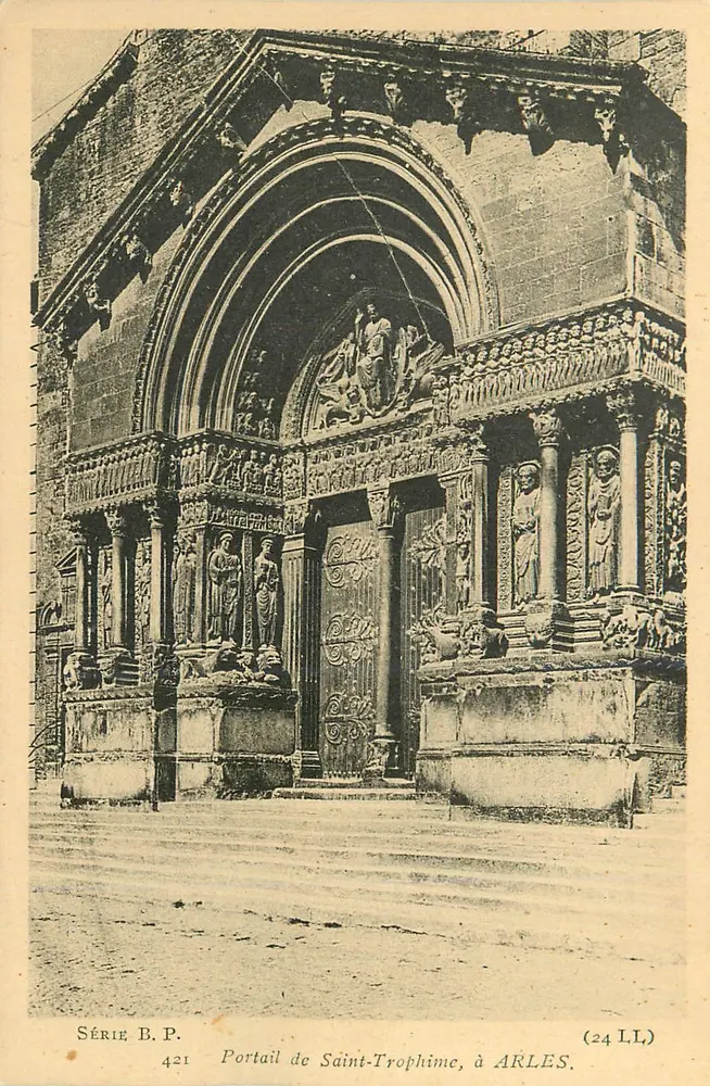 Portal de Saint-Trophime, em Arles — Série B.P., n° 421 - Frente