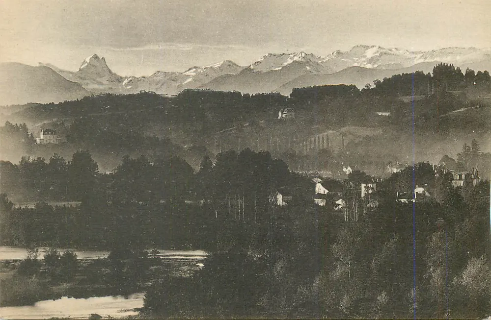 Vista della valle della Durance — montagne innevate in fondo — editore non identificato - Recto
