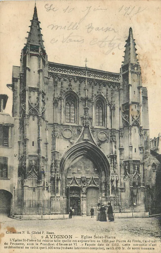 Igreja de São Pedro de Avignon — fachada gótica — cliché F. Bean - Frente