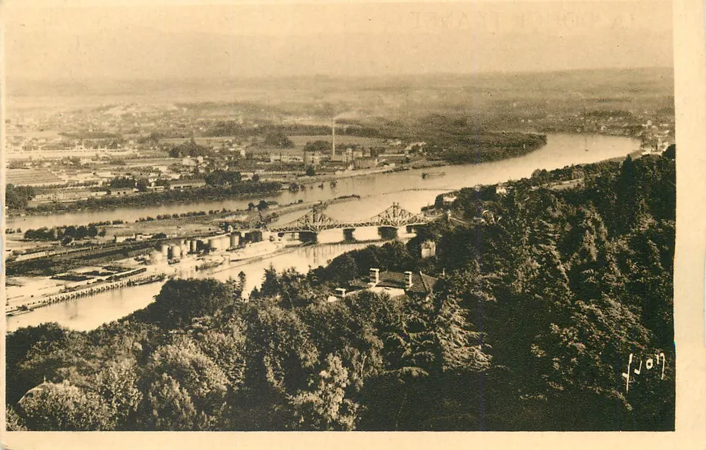 Luftbild der Fluss und Brücke — F. Jon — n° 107 - Vorderseite
