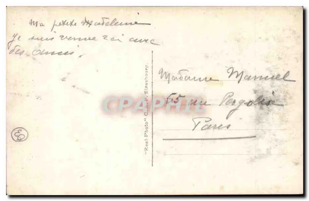 Vichy — Céu de tempestade — C.A.P. Strasbourg, n°144 - Verso
