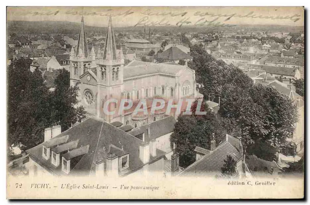 Vichy - Die Kirche Saint-Louis - Panoramablick — Ausgabe C. Geniller, n°72 - Vorderseite