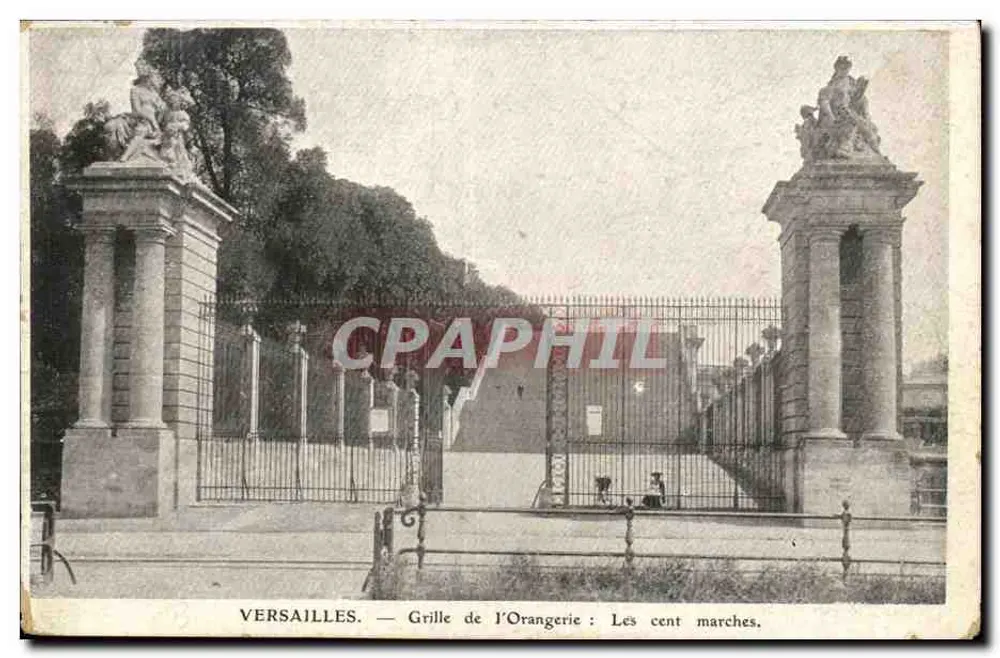 Versailles — Grade da Orangerie: As cem escadas - Frente