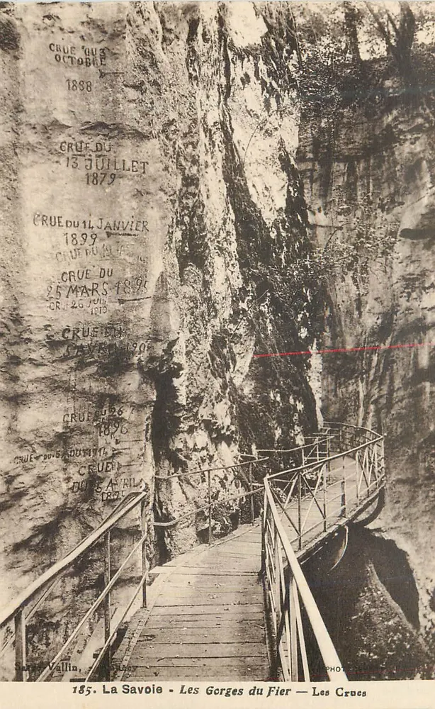 Die Gorges du Fier — Die Hochwassermarken — Savoie — Photo Vallin, n°185 - Vorderseite