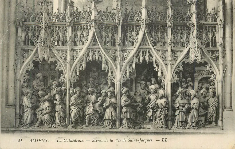 Amiens — Die Kathedrale — Szenen aus dem Leben des Heiligen Jakob — LL. - Vorderseite