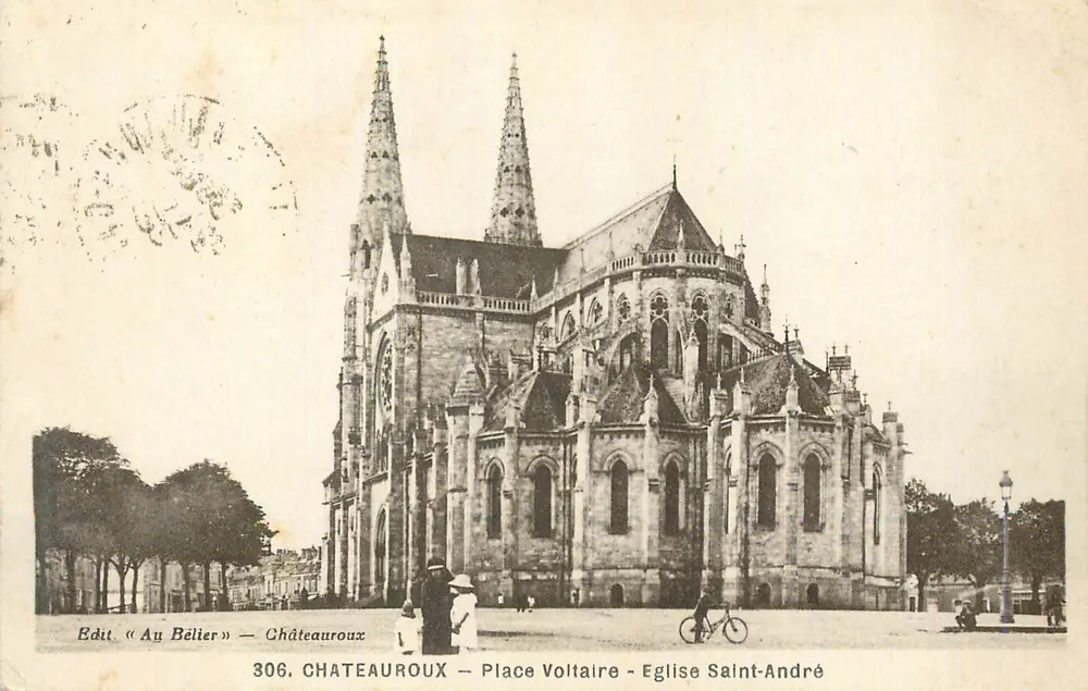 Châteauroux — Katedra św. Andrzeja — Plac Voltaire — Wyd. « Au Bélîer » nr 306 - Awers