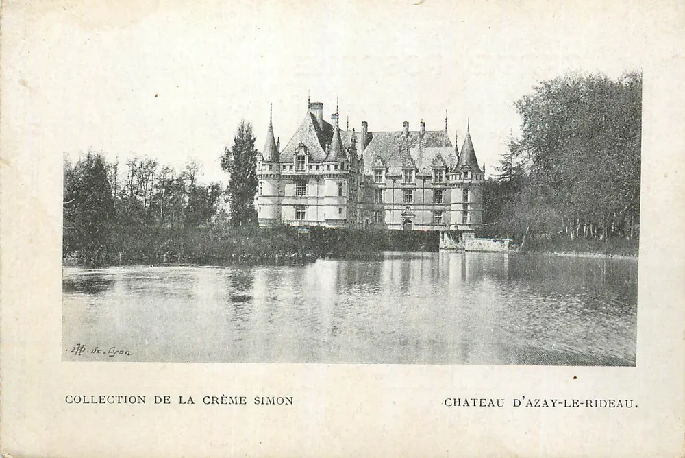 Castelo de Azay-le-Rideau — Coleção da Crème Simon — Editor H. St. Lyon - Frente