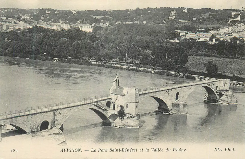 Avignon — Der Pont Saint-Bénézet und die Rhône-Tal — ND. Phot. - Vorderseite