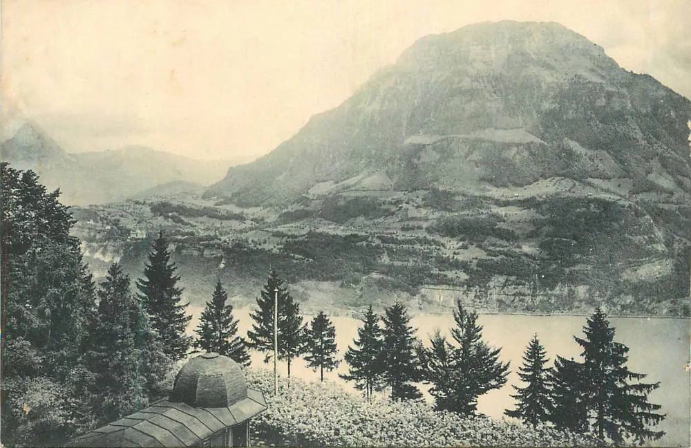 Ansicht des Sees und der Berge — Verlag unbekannt - Vorderseite