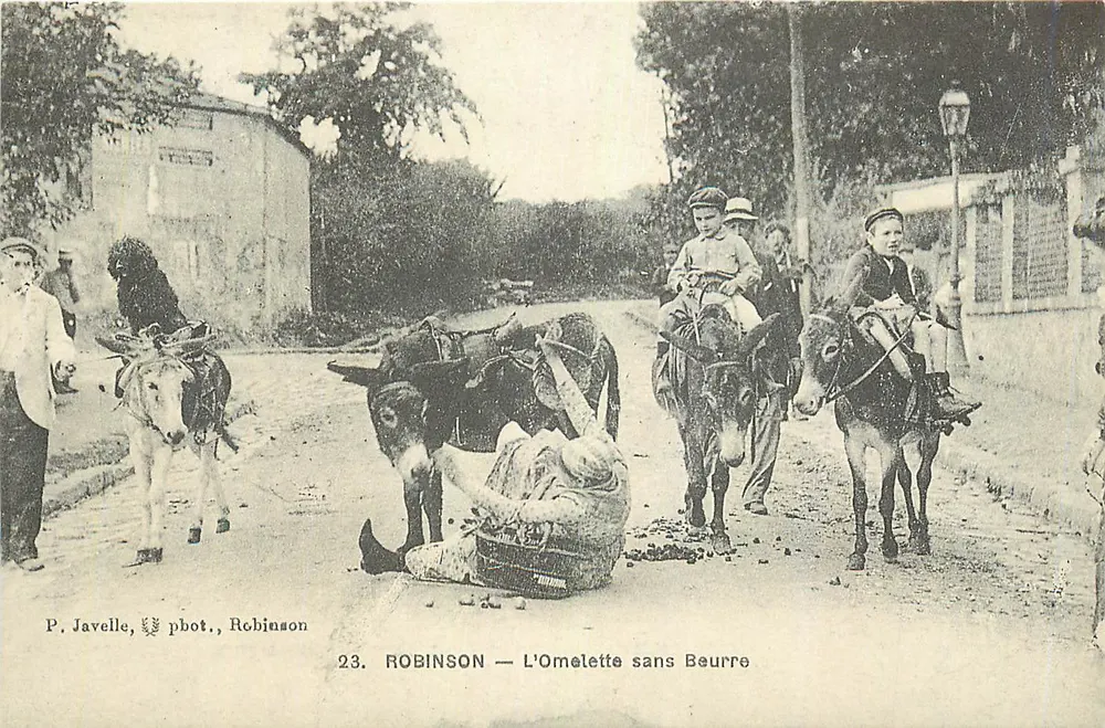 Robinson — Die Omelette ohne Butter — P. Javelle, pbot., Robienson - Vorderseite