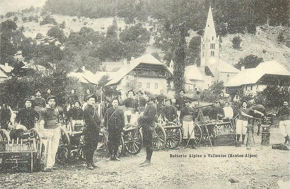 Alpine-Batterie in Vallouise (Hautes-Alpes) — Soldaten und Kanonen im Feld — Verlag THAID-DEUX-ALPES - Vorderseite