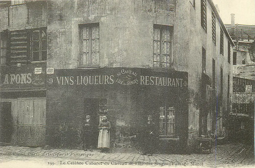 Der berühmte Cabaret des Caveau de l'Île des Singes, Passage Moret — Vieux Paris Artistique et Pittoresque, n°199 - Vorderseite