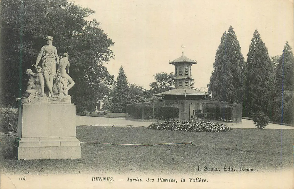 Rennes — Jardin des Plantes, das Volière — J. Sorel, Verlag, Rennes. - Vorderseite