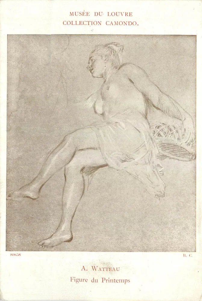 Figur des Frühlings — A. Watteau — Musée du Louvre, Sammlung Camondo, n° 80658 - Vorderseite