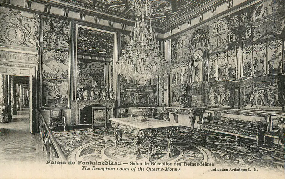Palast von Fontainebleau — Empfangssaal der Königinmütter — Künstlerische Sammlung L. M. - Vorderseite