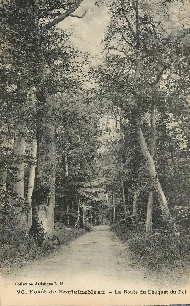 Forêt de Fontainebleau — La Route du Bouquet du Roi — Künstlerische Sammlung L. M. n° 90 - Vorderseite