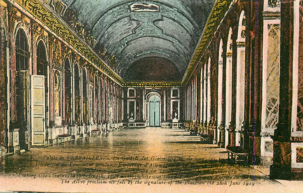 Palácio de PERSAILLES — A Galeria dos Espelhos — Editor desconhecido, número de série não visível - Frente