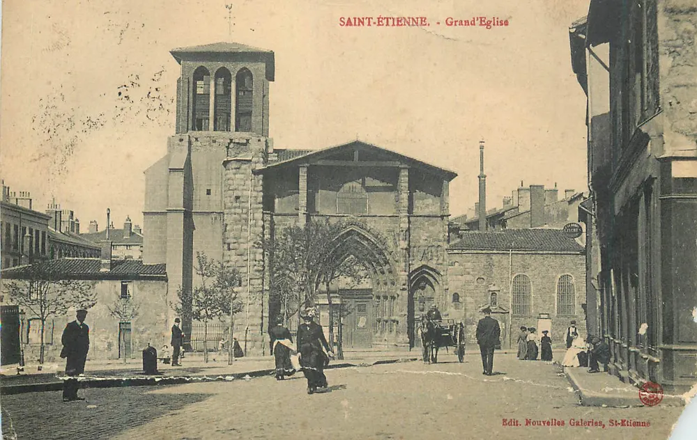 Saint-Étienne - Grand'Église — éditeur IMPRIMÉ SUR LA CARTE : Edit. Nouvelles Galeries, St-Etienne - Vorderseite