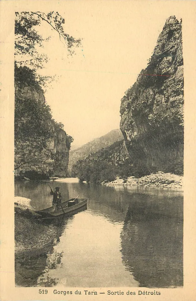 Gorges do Tarn — Saída dos Détroits — editor desconhecido, n° 519 - Frente