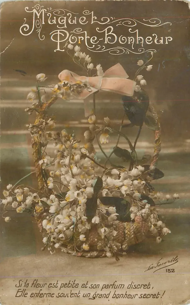 Muguet Porte-Bonheur — carta postal ilustrada — L'Art Favorite 152 - Frente