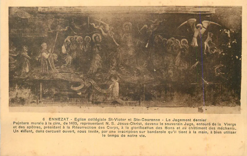 Ennezat - Kollegiatstiftkirche St-Victor und Ste-Couronne - Das Gericht am Ende der Zeit - Vorderseite