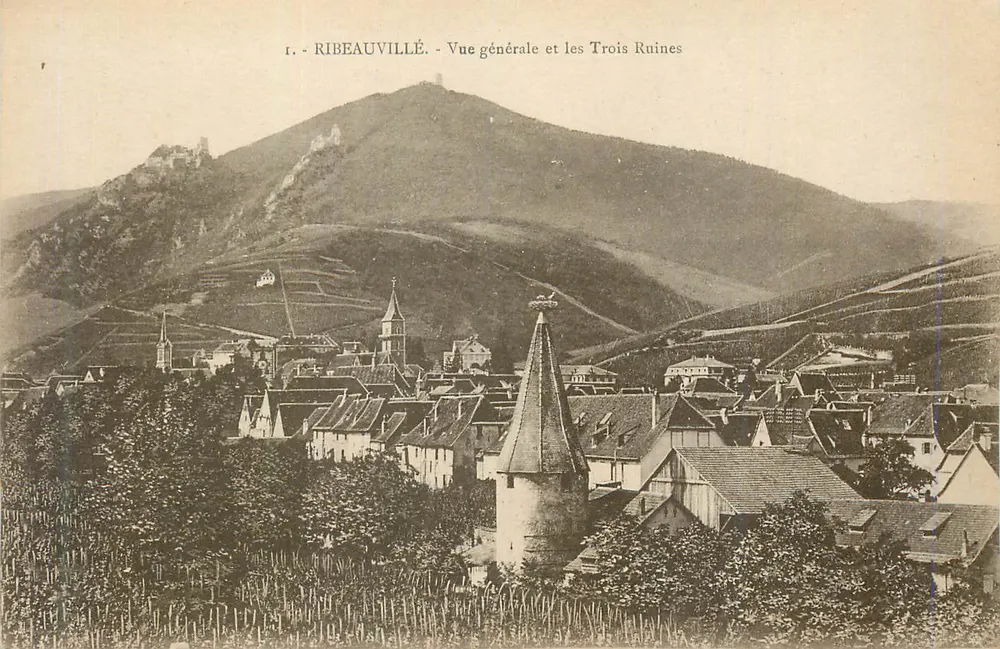 Ribeauvillé - Vue générale et les Trois Ruines - Recto