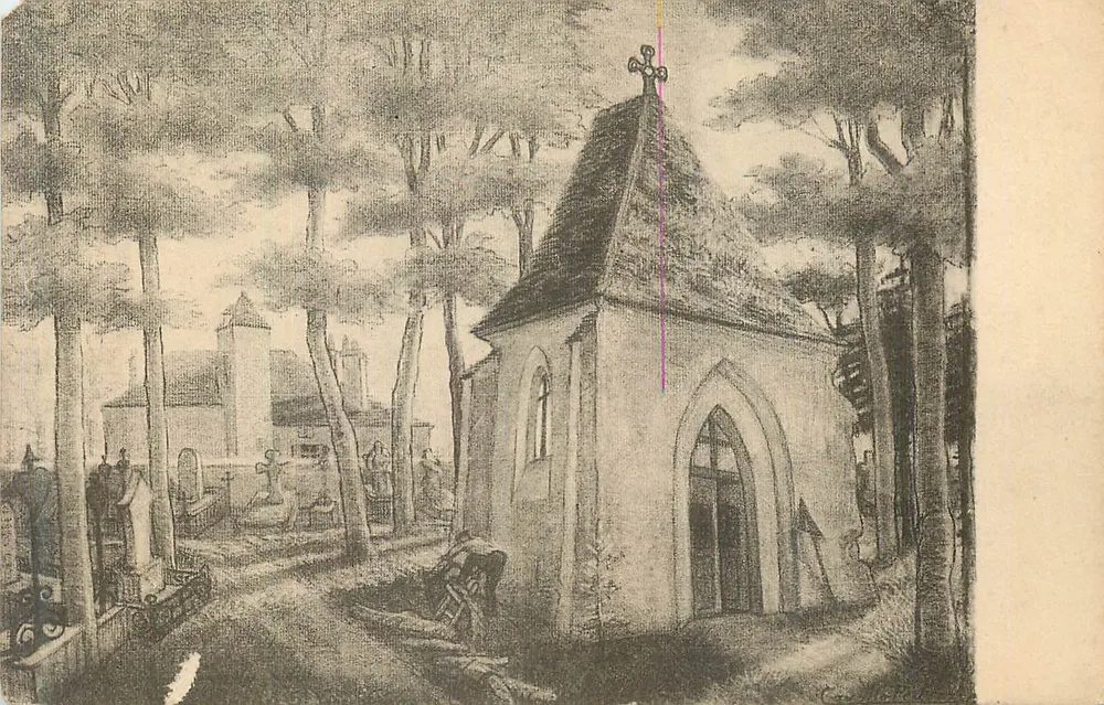 Igreja de Santa Cruz — vista do cemitério — editor não visível - Frente
