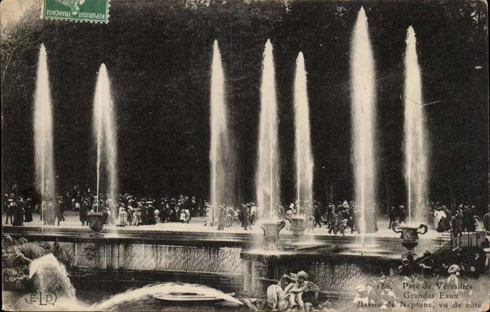 Neptunbecken, Park von Versailles — Ansicht von der Seite — E.L.D. n°186 - Vorderseite