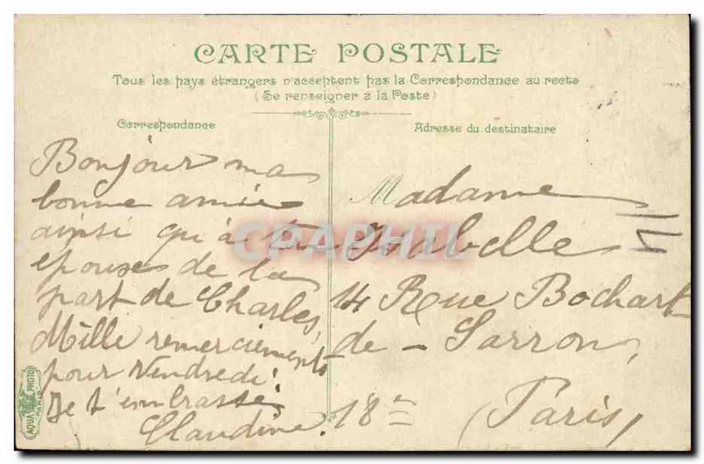 ROUEN - Panorama Miasta — wydawca nieznany, numer serii nie widoczny - Rewers