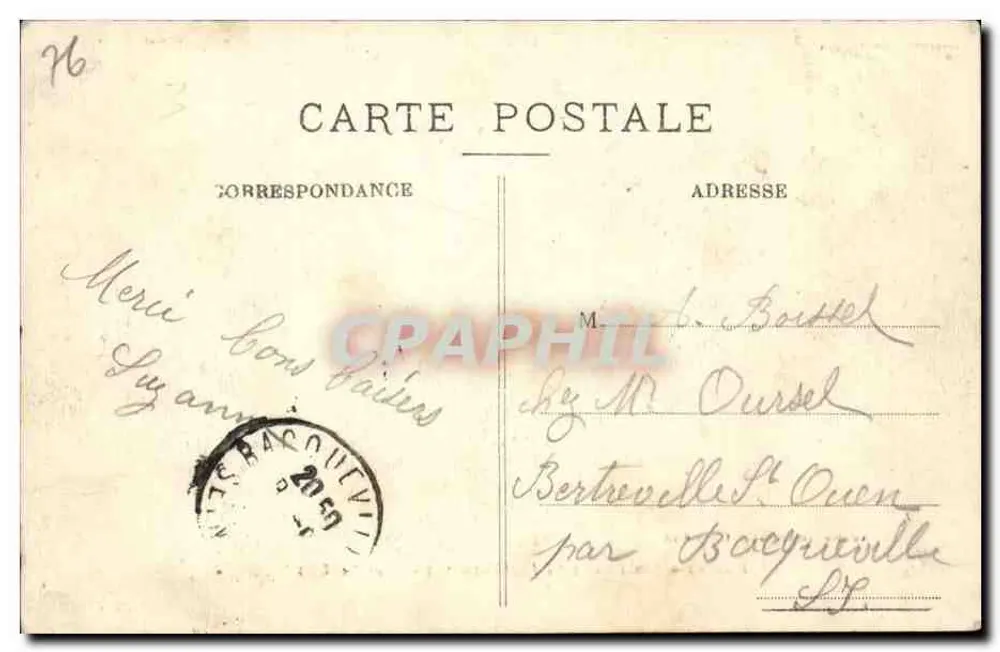 Rouen — Normalna szkoła nauczycielek — Wjazd — Antoine Lazarus, wyd., Rouen 6-13 - Rewers