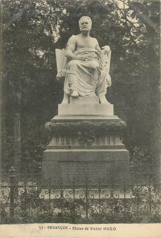 Besançon — Estátua de Victor Hugo — Editor desconhecido, n° 53 - Frente