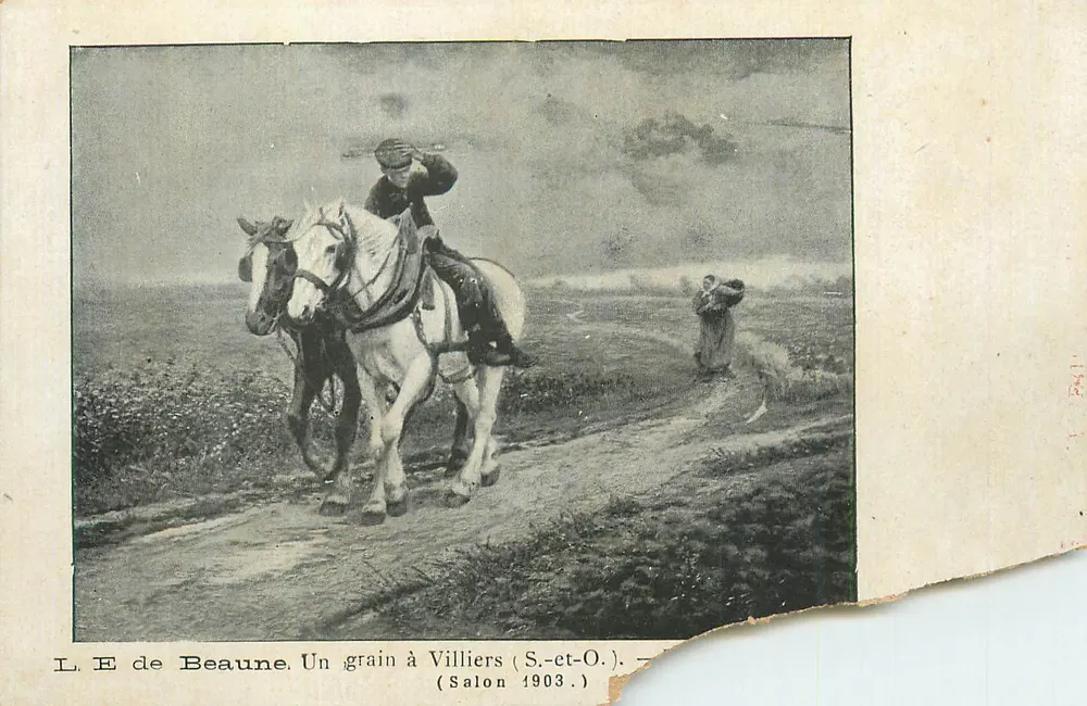 Un grain à Villiers (S.-ct-O.) — œuvre de L. E. de Beaune, Salon 1903 - Recto