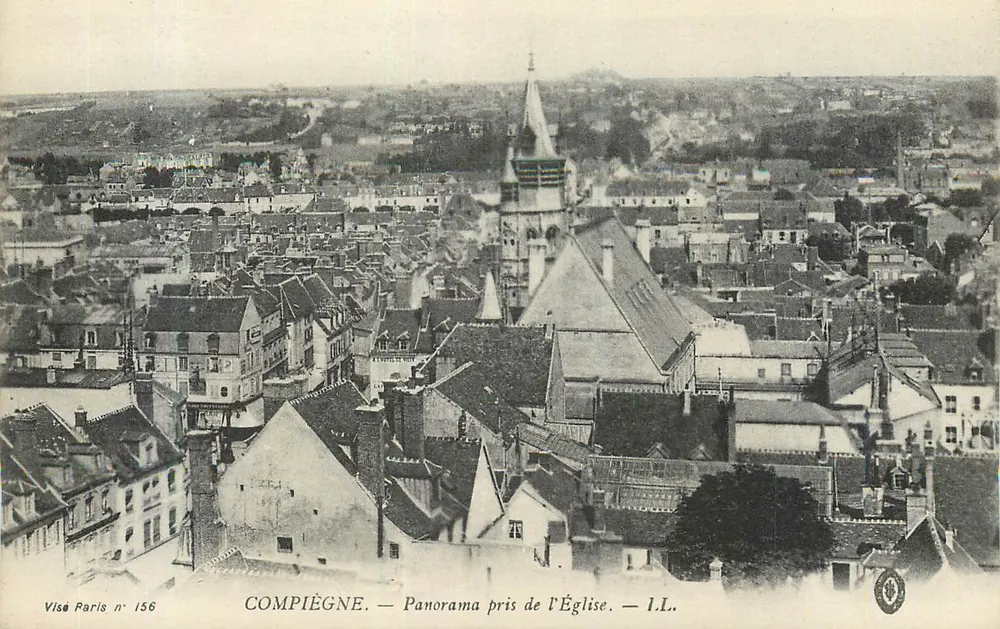 Compiègne — Panorama tirado da Igreja — I.L. — Visé Paris n° 156 - Frente