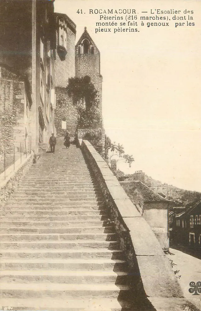 Rocamadour — A Escada dos Peregrinos (216 degraus) - Frente