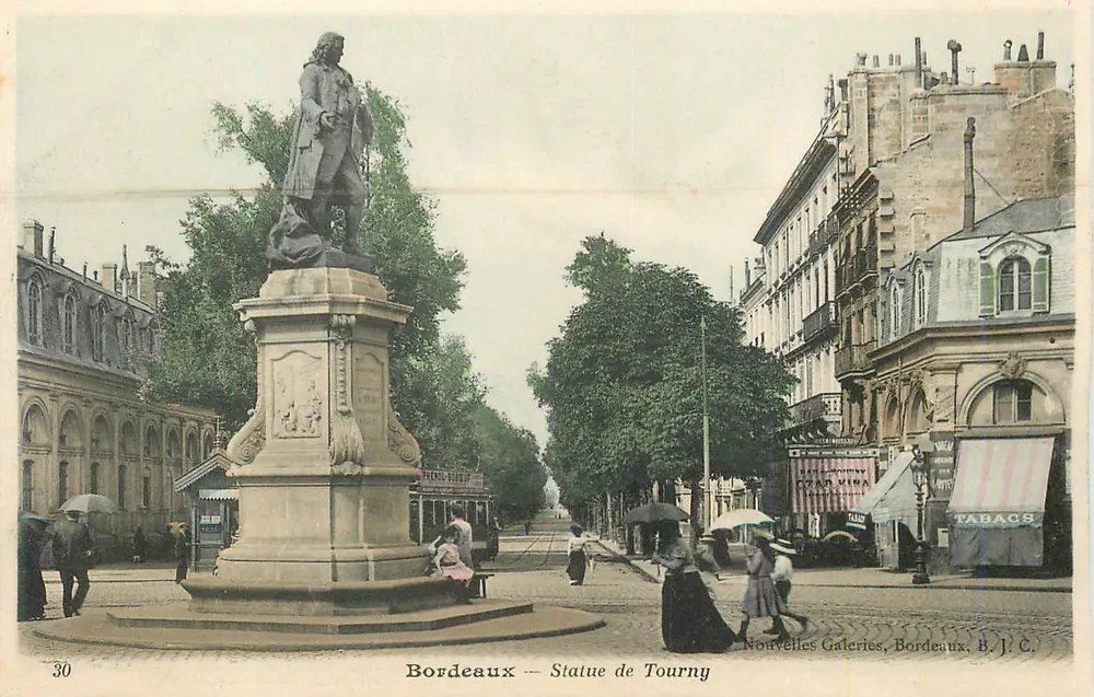 Bordeaux — Estátua de Tourny — Novas Galerias, Bordeaux, B.J.C. - Frente