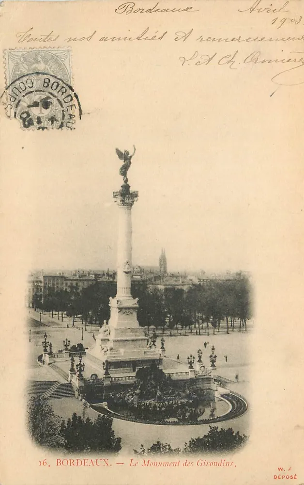 Bordeaux — Denkmal der Girondinen — W. F. Déposé - Vorderseite