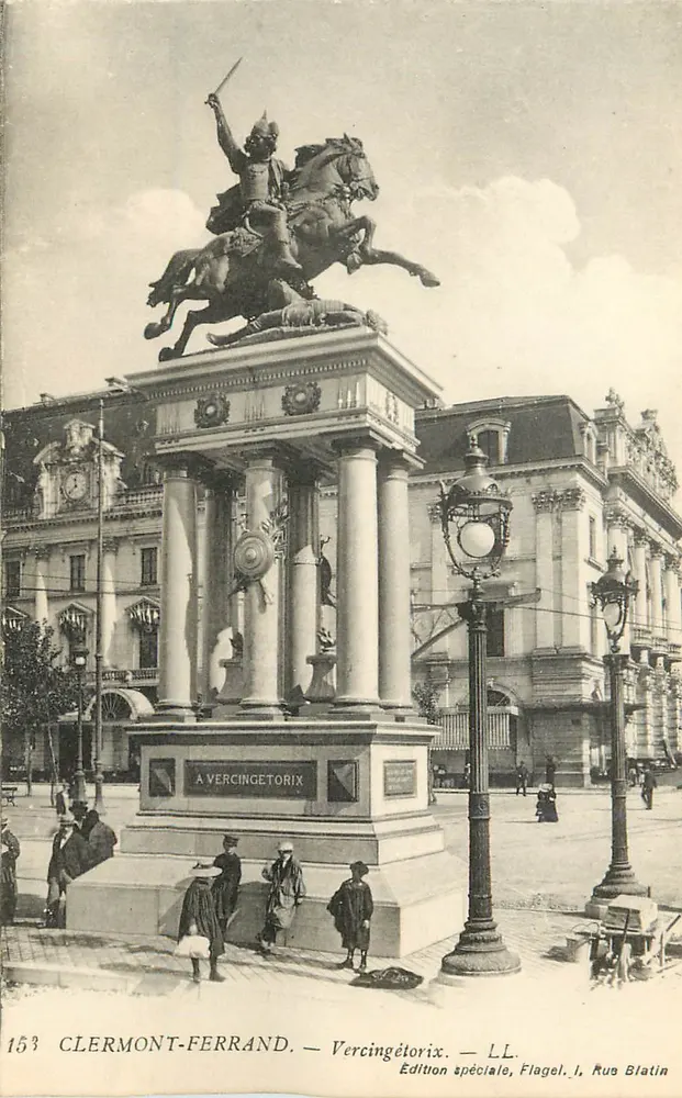 Clermont-Ferrand — Estátua de Vercingétorix — Edição especial, Flagel, J. Rue Blatin - Frente