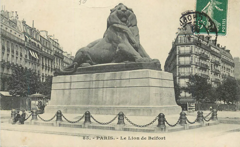 O Leão de Belfort — Paris — editor desconhecido, n° de série 85 - Frente
