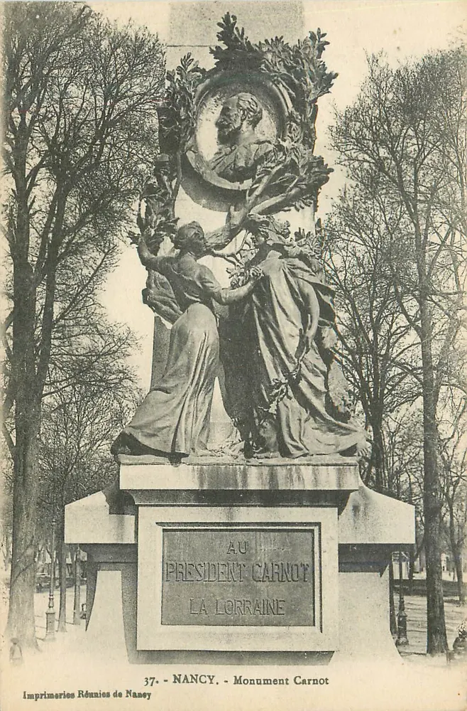 Nancy — Monumento Carnot — Imprimeries Réunies de Nancy, n°37 - Frente