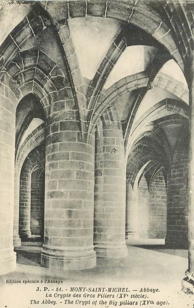 Mont-Saint-Michel — Krypta der Großen Säulen (15. Jahrhundert) — J.P. - 54 - Vorderseite