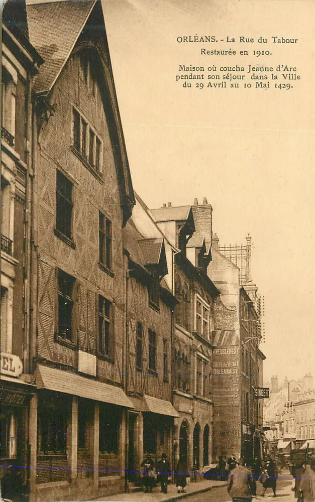 Orléans - Die Rue du Tabour — Haus, in dem Jeanne d'Arc 1429 verweilte — restauriert 1910 - Vorderseite
