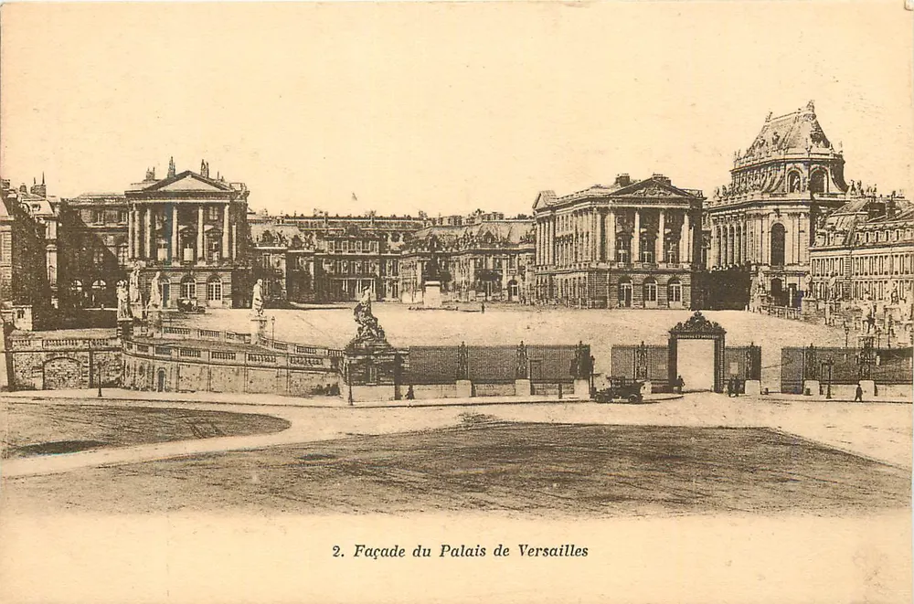 Fachada do Palácio de Versalhes — vista panorâmica — editor não visível, n° de série 2 - Frente